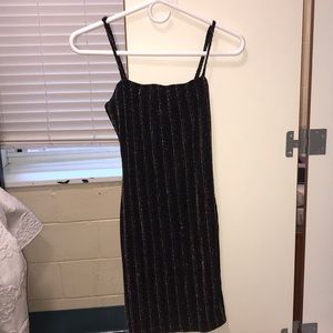 Shiny striped cocktail dress